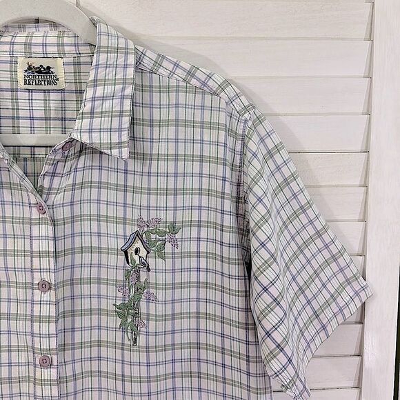 Plaid Shirt Size XL Northern Reflections Cotton Embroidered Plaid - Picture 5 of 10